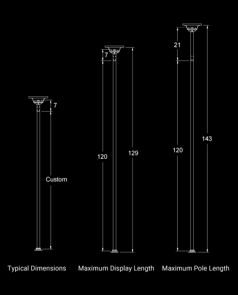 Permanent LED Dance Pole - Spin/Static